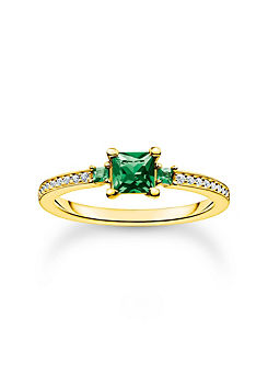 Green & White Stones Gold Ring by THOMAS SABO