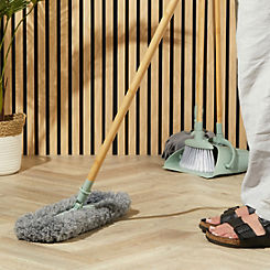 Green Eco Bamboo Fluffy Flat Mop by Beldray