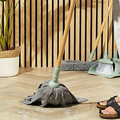 Green Eco Bamboo Microfibre Mop by Beldray