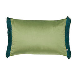 Green Fringe Opulence 40 x 60cm Feather Filled Cushion by Graham & Brown