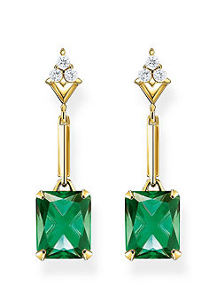Green Stone Gold Earrings by THOMAS SABO