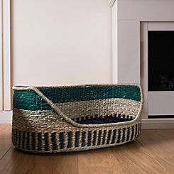 Green Trim Seagrass Pet Bed & Mat by Scottish Everlastings Ltd