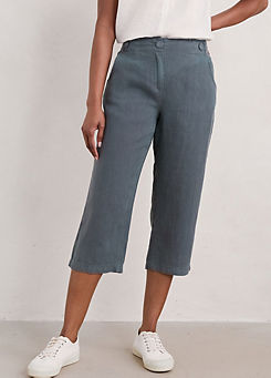 Grey Brawn Point Cropped Trousers by Seasalt Cornwall
