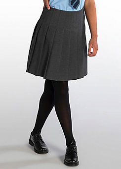 Grey Senior Girls Stitch Down Pleat School Skirt by Trutex