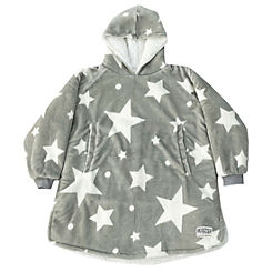 Grey Star Hugzee Kids Hooded Fleece Blanket by Rest Easy Sleep Better