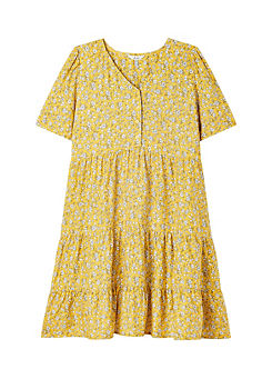 Half Button V-Neck Woven Dress by Joules
