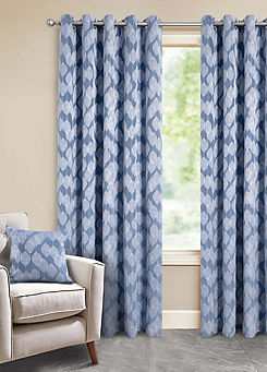 Halo Jacquard Lined Eyelet Curtains by Home Curtains