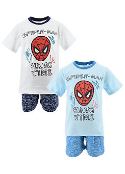 Hang Time Pack of 2 T-Shirt Pyjama Sets by Spiderman