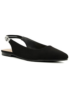Hanley Black Knot Detail Pointed Ballerinas by Head Over Heels by Dune