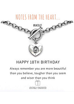 Happy 18th Birthday Bracelet by Notes From The Heart