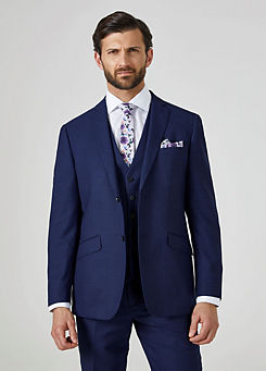 Harcourt Navy Blue Tailored Fit Suit Jacket by Skopes
