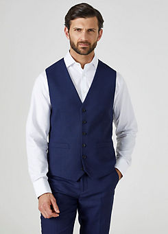 Harcourt Navy Blue Tailored Fit Suit Waistcoat by Skopes
