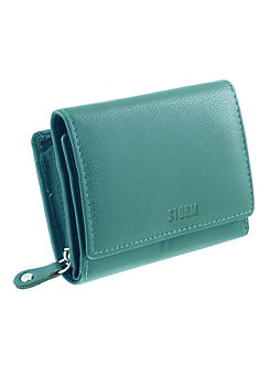 Harlow Medium Teal Leather Purse by Storm London