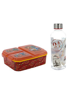 Harry Potter Twin Pack - Multi Compartment Sandwich Box & 850ml Hydro Bottle by Stor