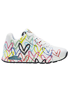 Heart Print Lace-Up Trainers by Skechers