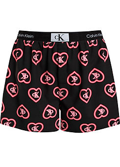 Heart Print Pyjama Shorts by Calvin Klein