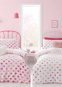 Hearts & Stripes Pack of 2 Duvet Cover Sets by Catherine Lansfield