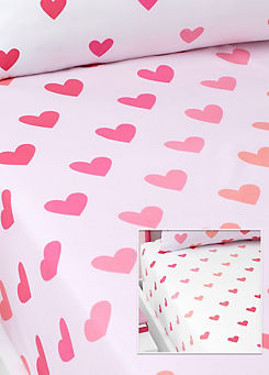 Hearts & Stripes Pack of 2 Fitted Sheets by Catherine Lansfield