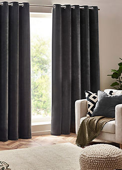 Heavy Chenille Lined Eyelet Curtains by Yard