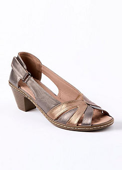 Heeled Peep Toe Sandals by Cotton Traders