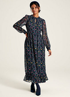 Helena Navy Floral Printed Dress by Joules