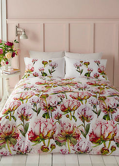 Heligan Floral 100% Cotton Sateen 220 Thread Count Duvet Cover Set by Voyage Maison