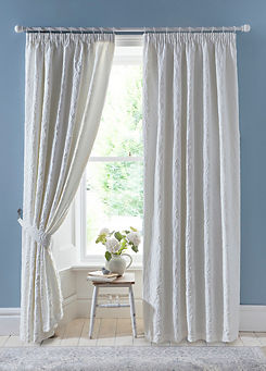 Heritage Collier Pair of Pencil Pleat Curtains with Tie-Backs by Appletree