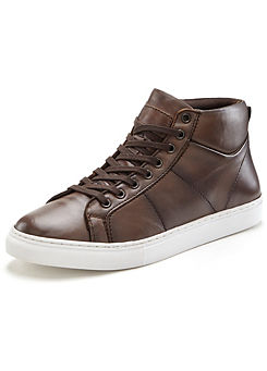 Hi-Top Leather Trainers by Le Jogger