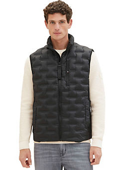 High Collar Quilted Gilet by Tom Tailor