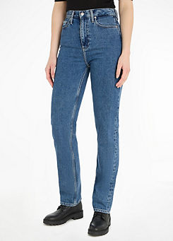 High Waisted Straight Leg Jeans by Calvin Klein