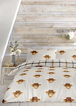 Highland Cow Duvet Cover Set - Ochre by Fusion