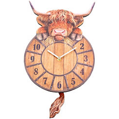 Highland Tickin’ Cow Pendulum Clock by Nemesis Now