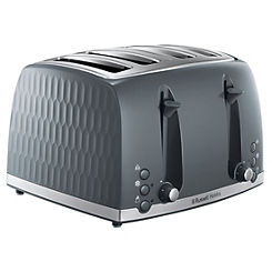 Honeycomb Textured 4 Slice Toaster 26073 - Grey by Russell Hobbs