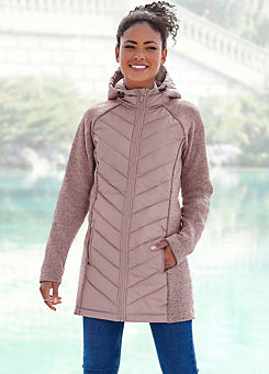 Hooded Long Quilted Jacket by Bench