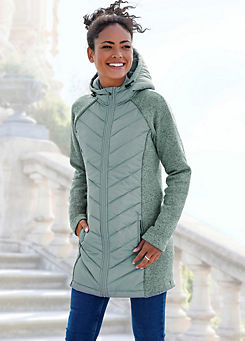 Hooded Long Quilted Jacket by Bench