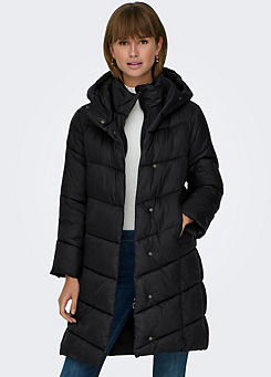 Hooded Quilted Coat by Only