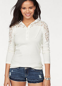 Hooded Shirt with Lace Detail by KangaROOS