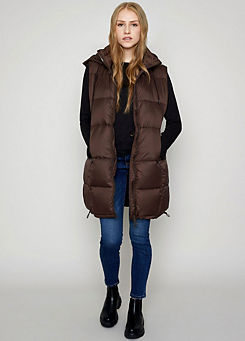 Hooded Two-Way Zip Quilted Gilet by Hailys