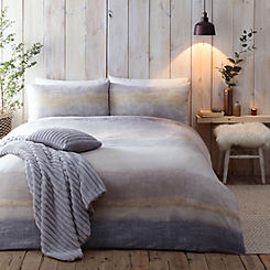 Hygge Grey Anson Stripe 100% Brushed Cotton Duvet Cover Set by Appletree