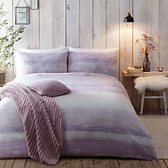 Hygge Mauve Anson Stripe 100% Brushed Cotton Duvet Cover Set by Appletree