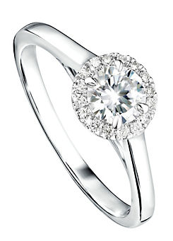 Ida 9ct Gold 0.50ct Lab Grown Diamond Round Halo Ring by Created Brilliance