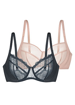 Imani Pack of 2 Underwired Non Padded Bras by DORINA