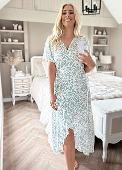 In The Style x Green Wrap Midi Dress by Stacey Solomon