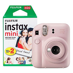 Instax Mini 12 Instant Camera with 20 Shot Film Pack - Blossom Pink by Fujifilm