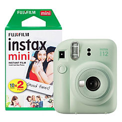 Instax Mini 12 Instant Camera with 20 Shot Film Pack - Mint Green by Fujifilm