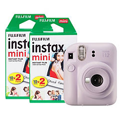 Instax Mini 12 Instant Camera with 40 Shot Film Pack - Lilac Purple by Fujifilm