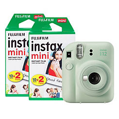 Instax Mini 12 Instant Camera with 40 Shot Film Pack - Mint Green by Fujifilm
