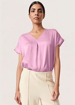Ioana Short Sleeve V-Neck Blouse by Soaked in Luxury