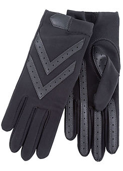 Isotoner Ladies Black Original Stretch Gloves by Totes