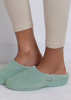Isotoner Ladies Popcorn Terry Mule Slipper - Mint Green by Totes